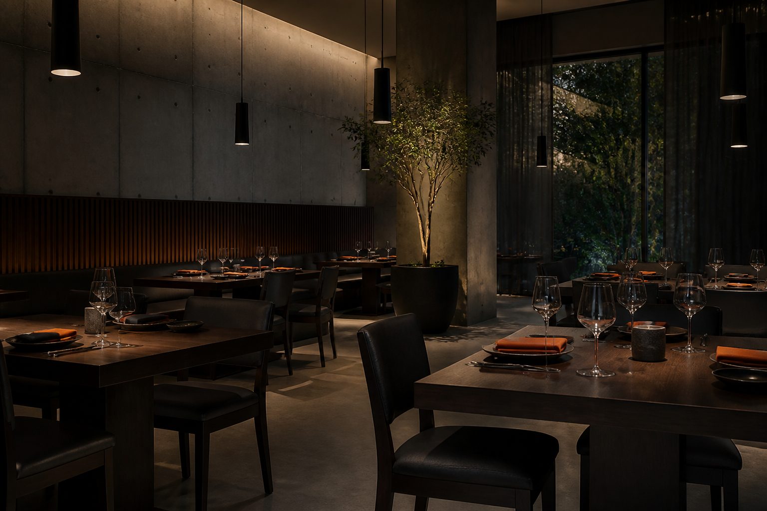 Illustrative hotel restaurant