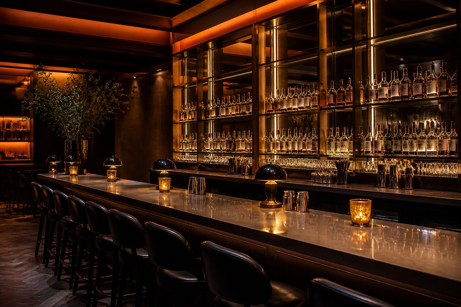 Illustrative hotel lounge