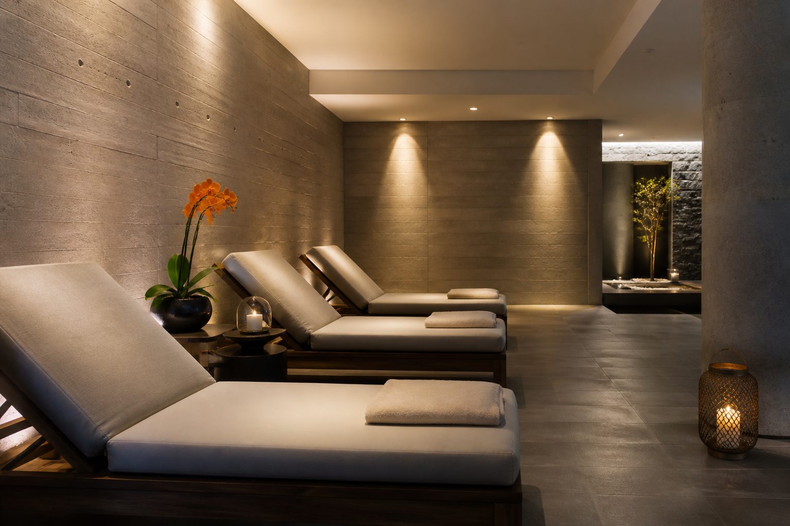 Illustrative wellness lounge